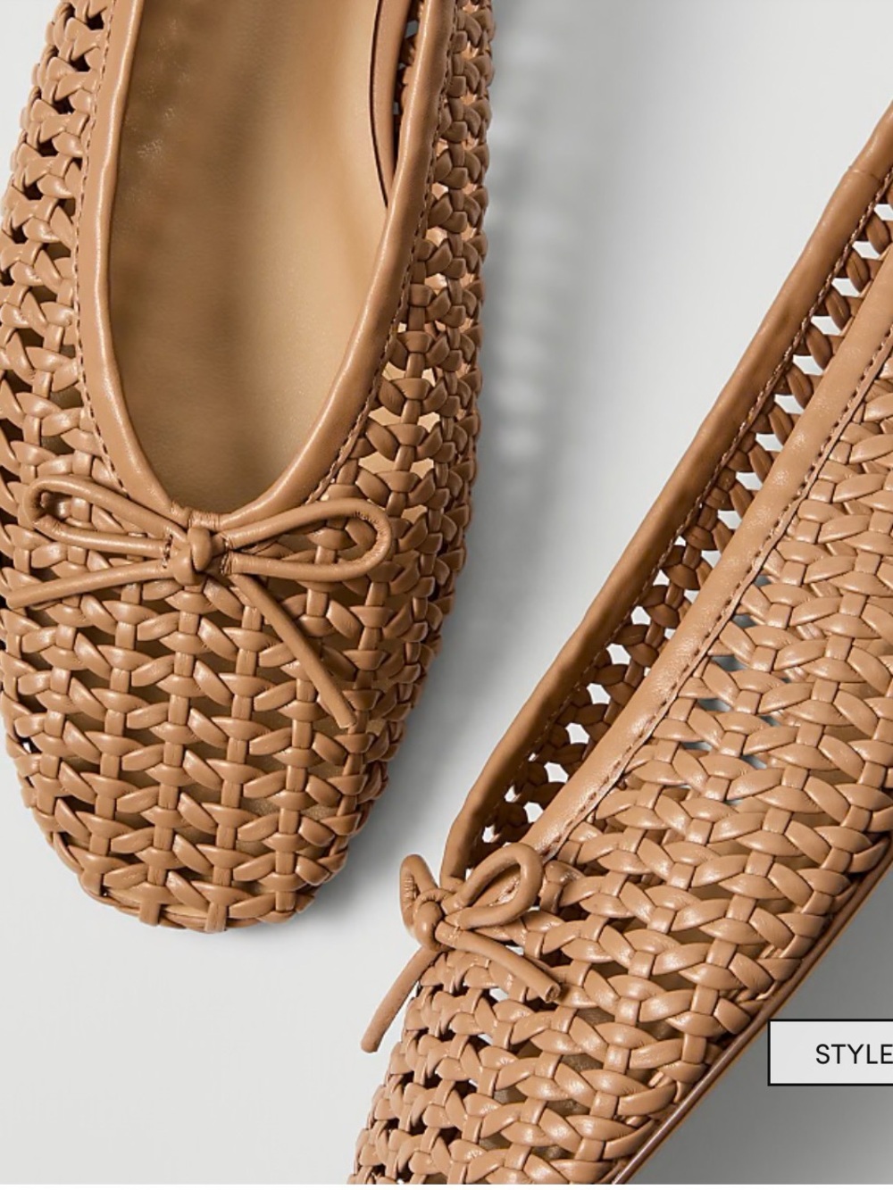 Ann Taylor Woven Ballet Flats in Taupe Beige
